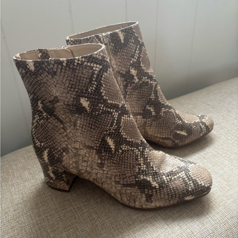 Sam Edelman Snakeskin Pattern Ankle Booties